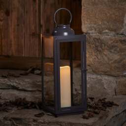 Large Slate Grey Garden Lantern - thumbnail 1