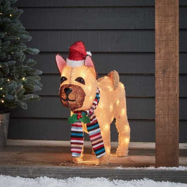 55cm French Bulldog Christmas Figure - image 1