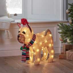 55cm French Bulldog Christmas Figure - thumbnail 2