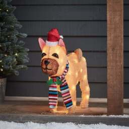 55cm French Bulldog Christmas Figure - thumbnail 1