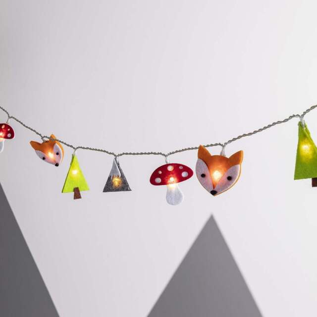 16 Felt Woodland Battery Children's Fairy Lights - image 1