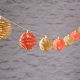 10 Rattan Ball Solar Fairy Lights - thumbnail 1