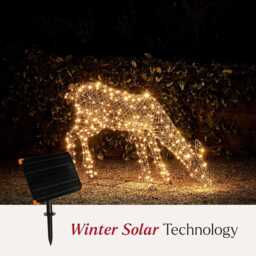 1m Solar Powered Studley Rattan Doe Dual Colour LED Light Up Reindeer - thumbnail 2