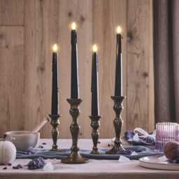4 TruGlow® Black Dripping Wax LED Taper Candles With Remote Control - thumbnail 2