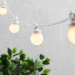 Pro Connect 5m 10 Warm White Connectable Festoon Lights White Cable