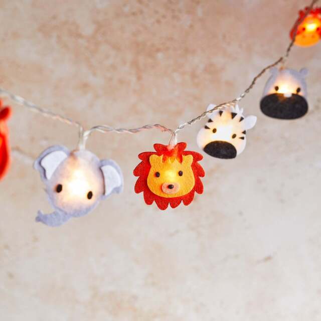 16 Felt Safari Children's Fairy Lights - image 1