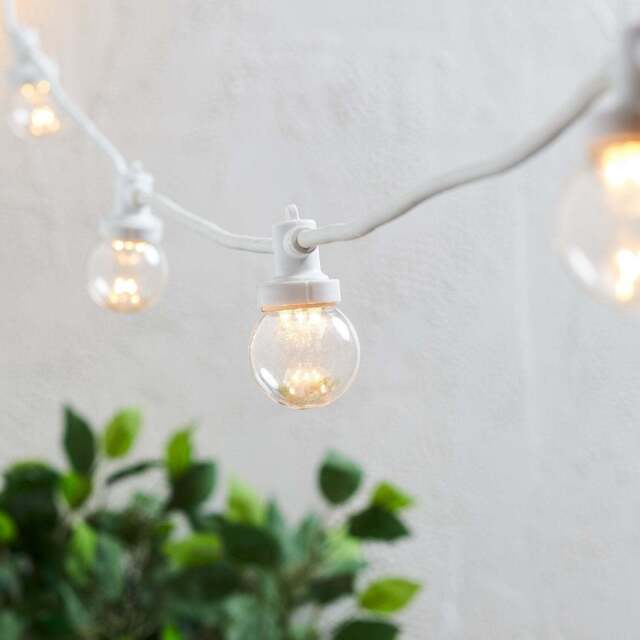 Pro Connect 30m 60 Warm White Connectable Festoon Lights Clear Cap White Cable - image 1