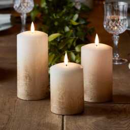 TruGlow® Bronze Ombre LED Pillar Candle Trio With Remote Control