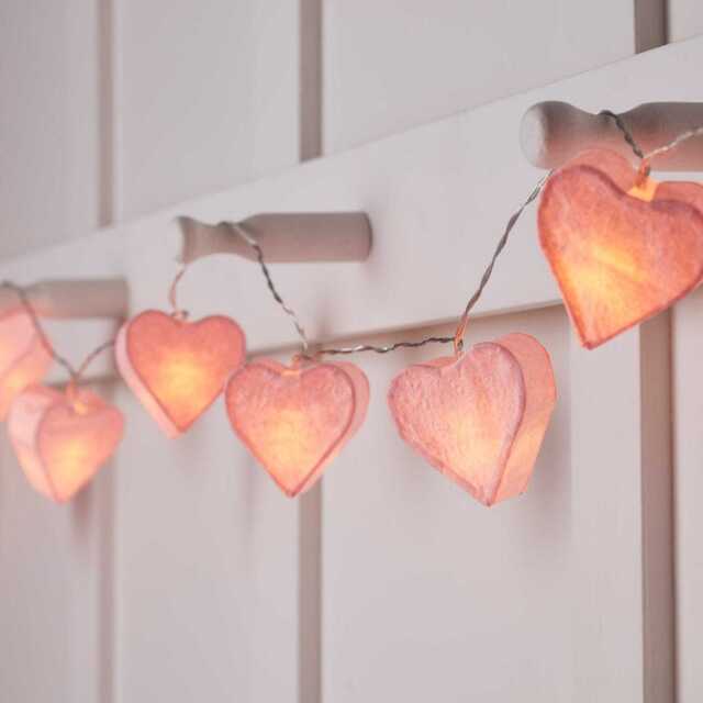 10 LED Paper Heart Battery Fairy Lights - image 1