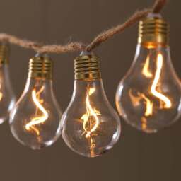 10 Natural Rope Outdoor Battery Festoon Lights - thumbnail 2