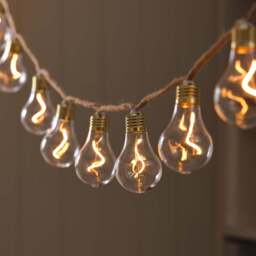 10 Natural Rope Outdoor Battery Festoon Lights - thumbnail 1