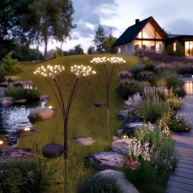 Starburst Solar Stake Lights - Set Of 2