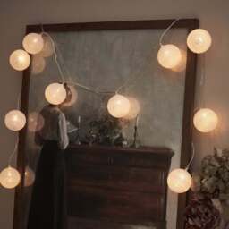 Chalk Cotton Ball Fairy Lights - thumbnail 1