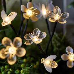 Set of 5 Flower, Bee & Butterfly Solar Stake Lights - thumbnail 2