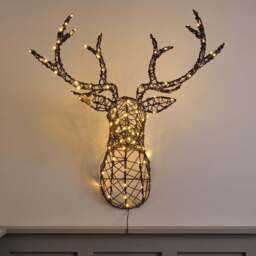 84cm Studley Stag's Head LED Battery Operated Wall Light - thumbnail 2