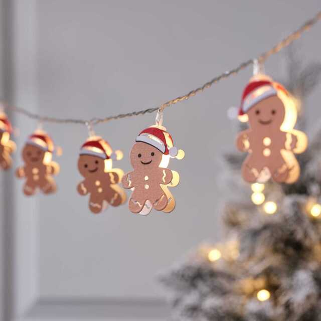 10 Gingerbread LED String Lights - image 1