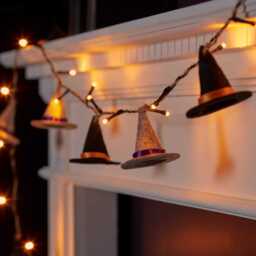 8 Felt Witches Hat Halloween Lights - thumbnail 1
