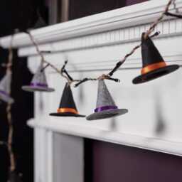 8 Felt Witches Hat Halloween Lights - thumbnail 2