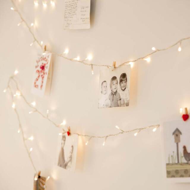 100 Warm White LED Fairy Lights On Clear Cable - image 1