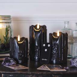 TruGlow® Black Dripping Wax LED Candle Trio - thumbnail 2