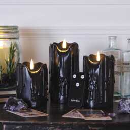 TruGlow® Black Dripping Wax LED Candle Trio - thumbnail 2
