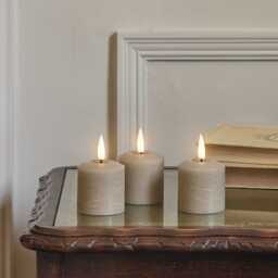 TruGlow® Taupe Distressed LED Votive Candle Trio with Remote Control - thumbnail 1