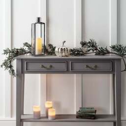 Grey LED Pillar Candle Trio - thumbnail 2