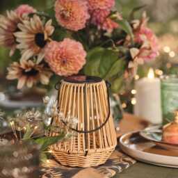 Hygge Wicker Style Solar Lantern