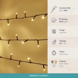 Essential Connect Warm White Connectable Fairy Lights Green Cable - thumbnail 2