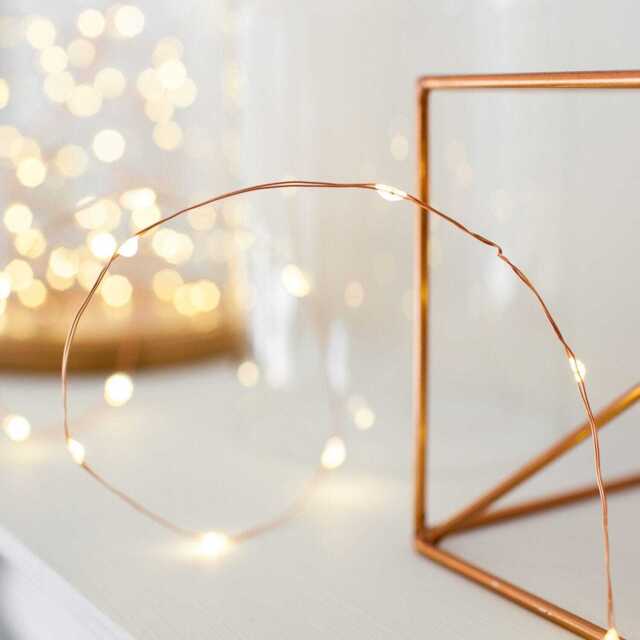 100 Warm White LED Copper Micro Fairy Lights - image 1