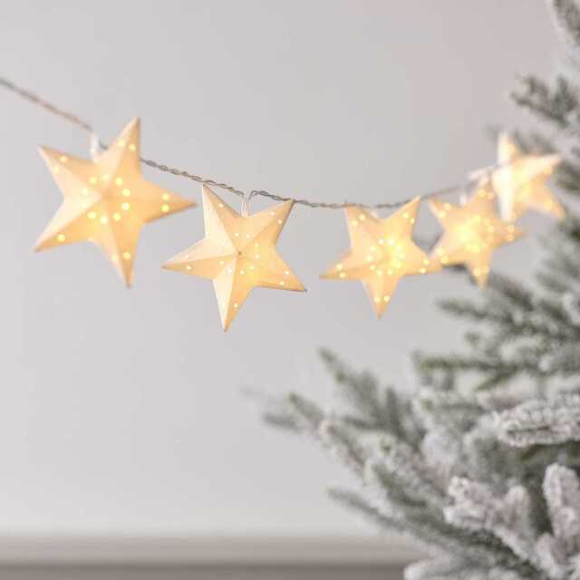 1.8m Paper Star LED Christmas String Lights - image 1