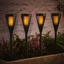 4 Flickering Flame Solar Torches - thumbnail 1