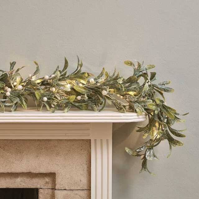 2m Pre Lit Oversized Mistletoe Christmas Garland - image 1