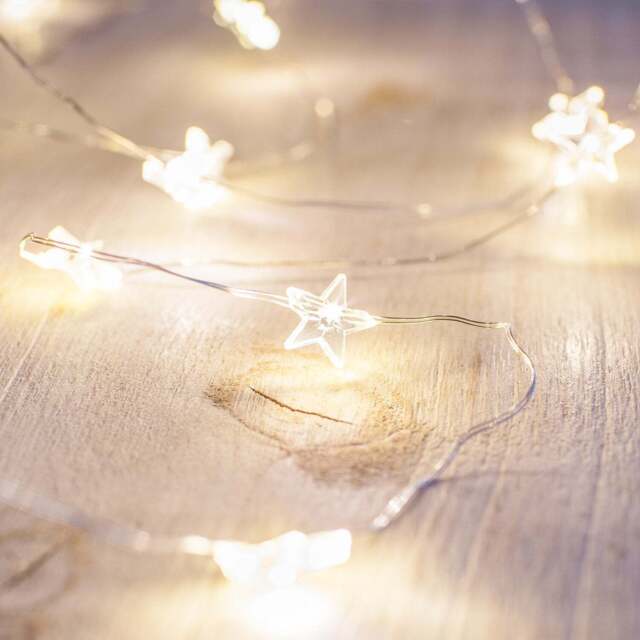 40 Warm White Star Micro Battery Fairy Lights - image 1