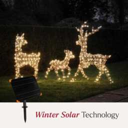 Solar Powered Studley Stag & Doe Dual Colour LED Light Up Reindeer Duo - thumbnail 2