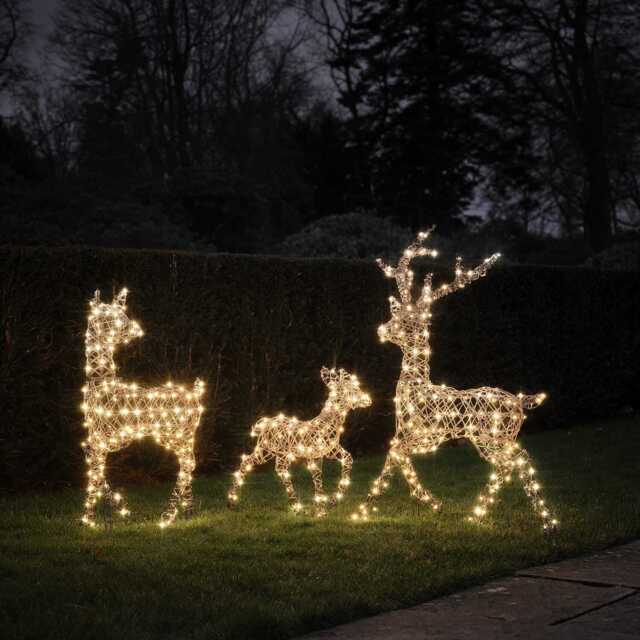 Solar Powered Studley Dual Colour LED Studley Light Up Reindeer Family - image 1