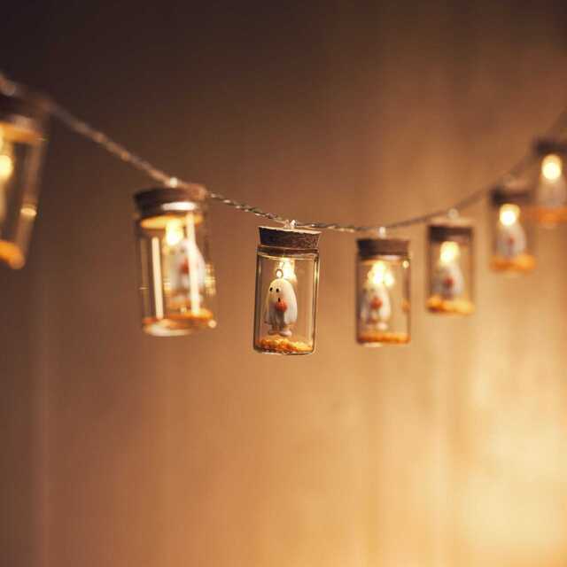 10 Ghost Glass Bottle String Lights - image 1