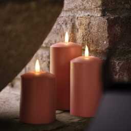 TruGlow® Terracotta Coloured Outdoor Candle Trio - thumbnail 2