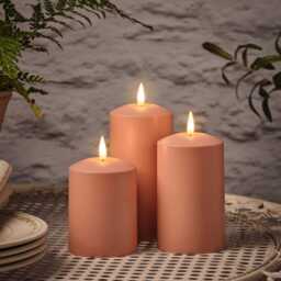 TruGlow® Terracotta Coloured Outdoor Candle Trio