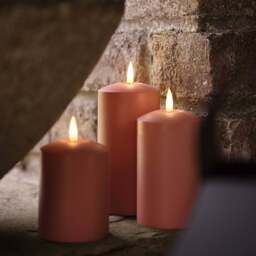 TruGlow® Terracotta Coloured Outdoor Candle Trio - thumbnail 2