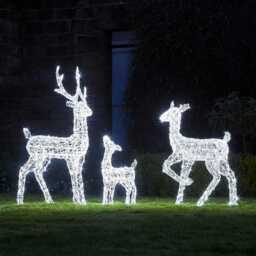 Solar Powered Swinsty Acrylic Light Up Reindeer Family