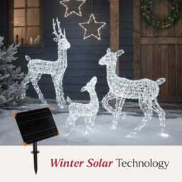 Solar Powered Swinsty Acrylic Light Up Reindeer Family - thumbnail 2