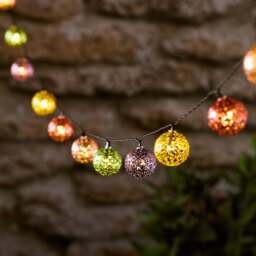 20 Solar USB Moroccan Metal String Lights - thumbnail 1