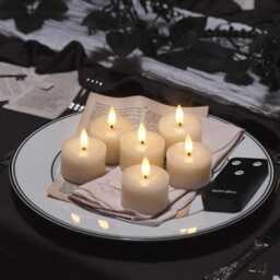 6 Ivory TruGlow® LED Mini Votive Candles With Remote Control - thumbnail 2