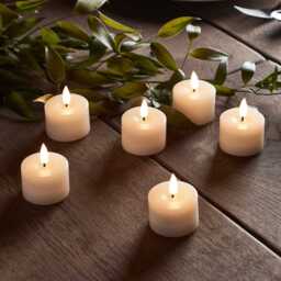 6 Ivory TruGlow® LED Mini Votive Candles With Remote Control