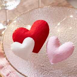 Set of 3 Felt Heart Decorations - thumbnail 1
