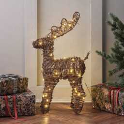 55cm Mini Rattan LED Reindeer Figure - thumbnail 2