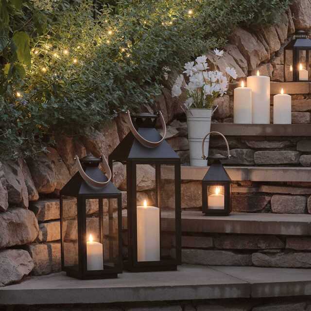 Brixham Leather Handle Lantern Trio with TruGlow® Candles - image 1