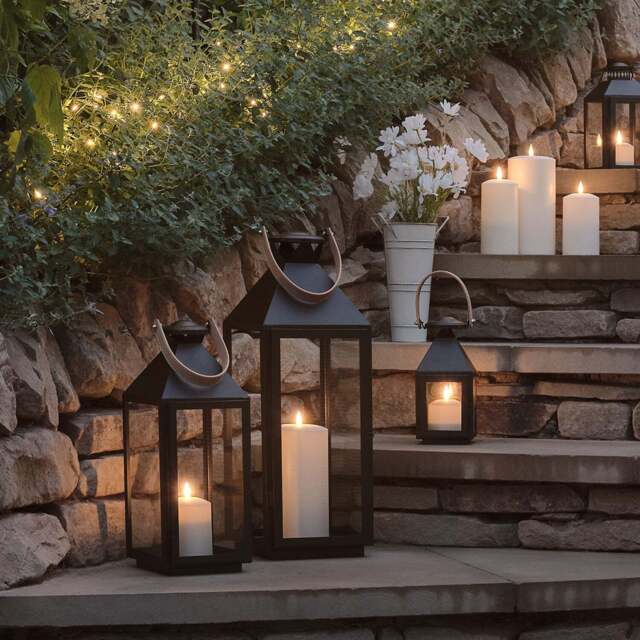 Brixham Leather Handle Lantern Trio with TruGlow® Candles - image 1