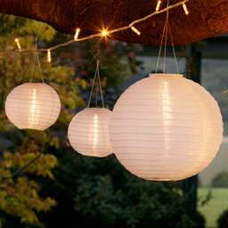 3 Cloud White Miami Solar Lanterns - thumbnail 1